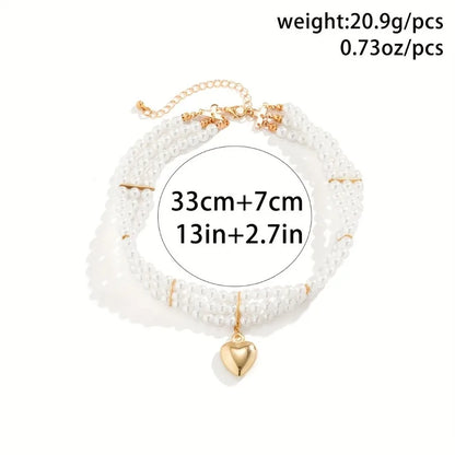 Ladies Pearl Gem Water Drop Pendant Fashion Beaded Necklace